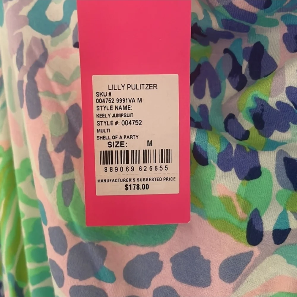 New Lilly Pulitzer Keely jumpsuit   multi shell of a party size medium - Picture 5 of 6